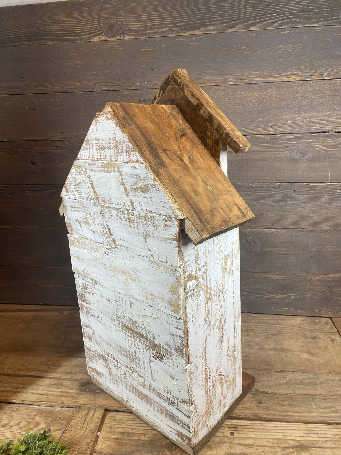 Carthage Wood Nicho-15x9x27 inches-Handmade-Display-NEW: Antiqued White