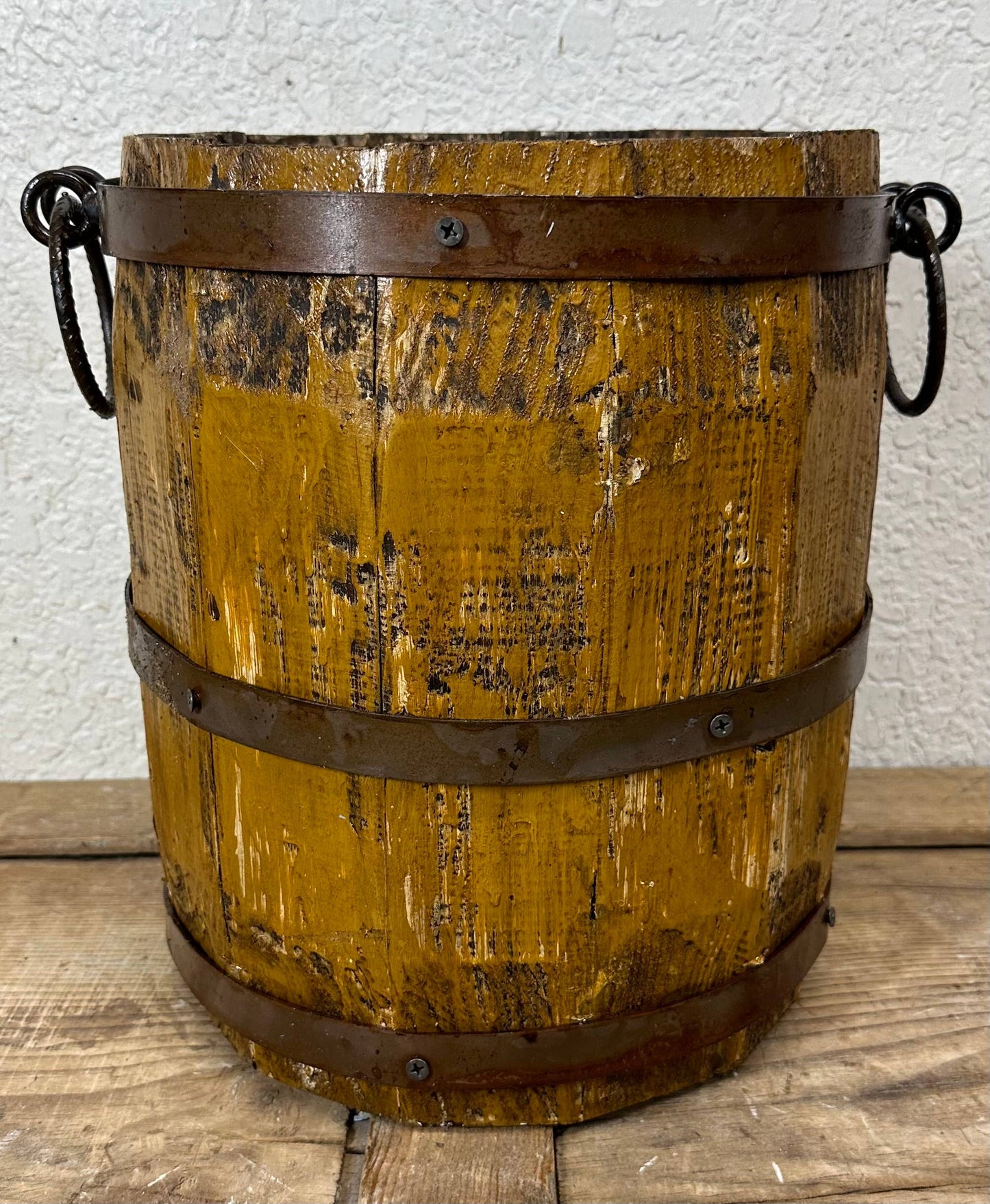 Small Rustic Trim Bucket-13.5 x 13 in-Farmhouse-Small Bucket: White