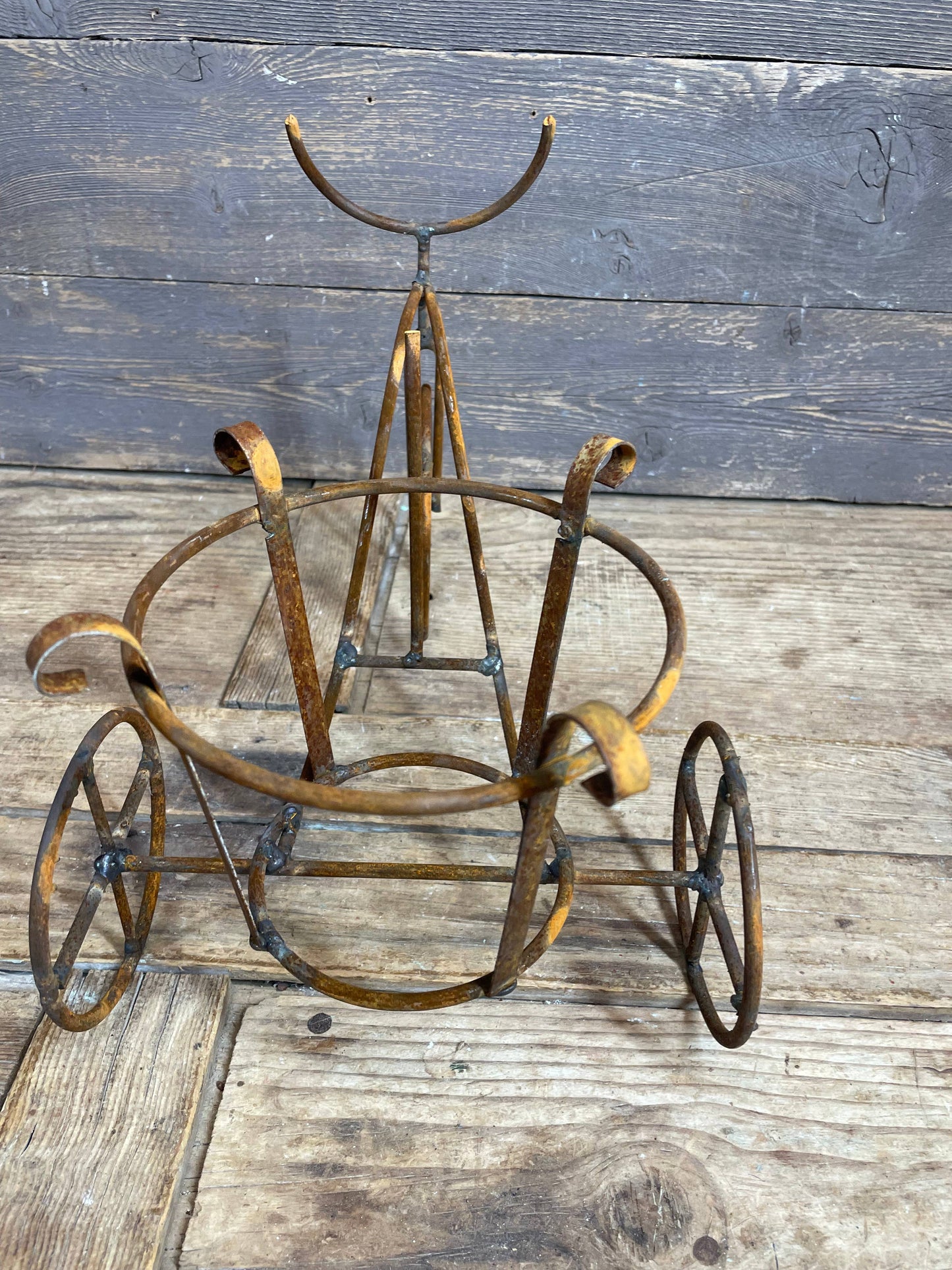 Bicycle Garden Iron Basket Planter-15x9x10-Rusty Chic
