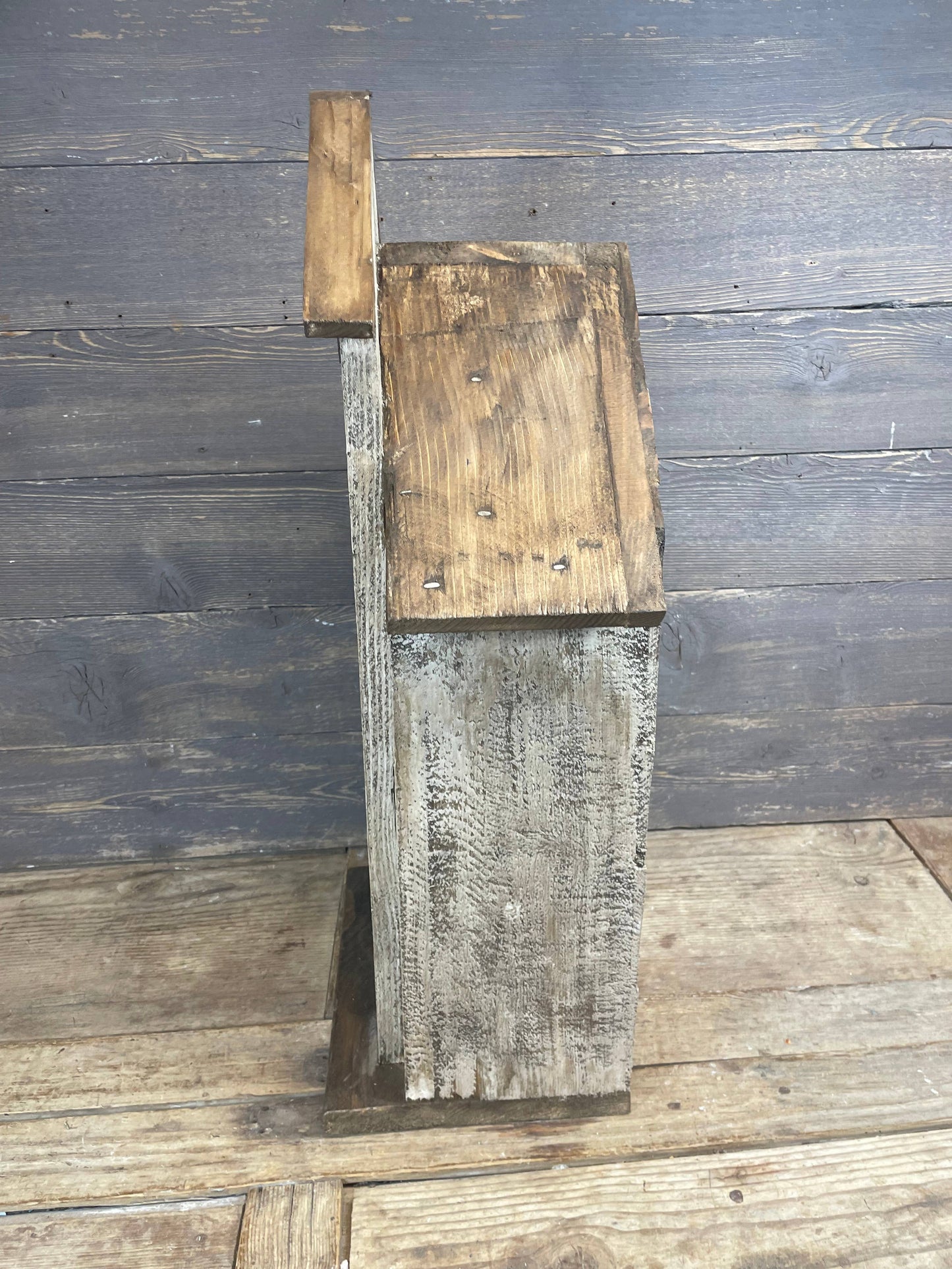 Carthage Wood Nicho-15x9x27 inches-Handmade-Display-NEW: Antiqued White