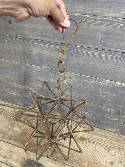 Rusty Farmhouse Iron Hanging Star-Primitive-Three Sizes-NEW: Medium-14 inch