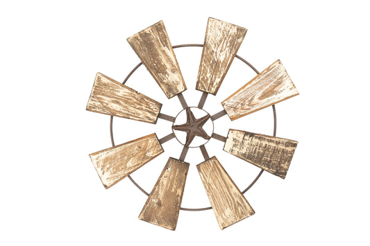 Rustic Decorative Windmill-Star-Home Wall Decor-19 inches: Antiqued White