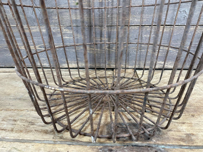 Vintage Farmhouse Metal Egg Basket-ER-14x11H inches-#8