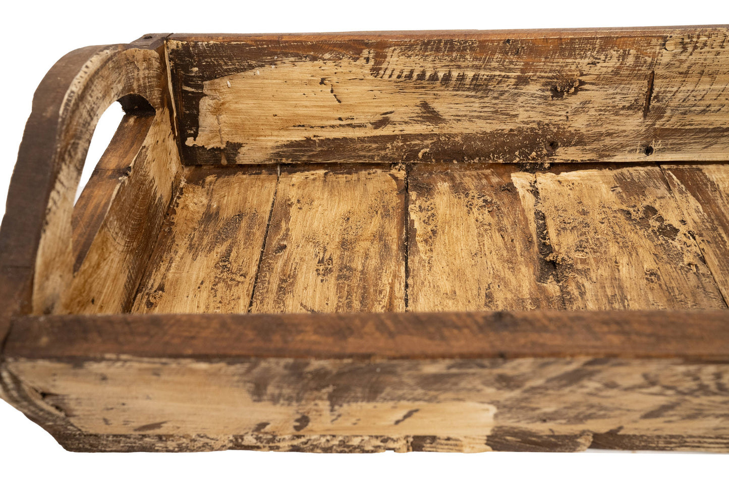 Kerrville Farmhouse Wood Tray W/ Handles-9x20x7 inches-NEW: Gray