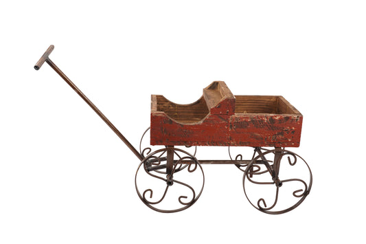 Rustic Wooden Wagon-Garden Planter-4 Colors-BIG Sale: Red