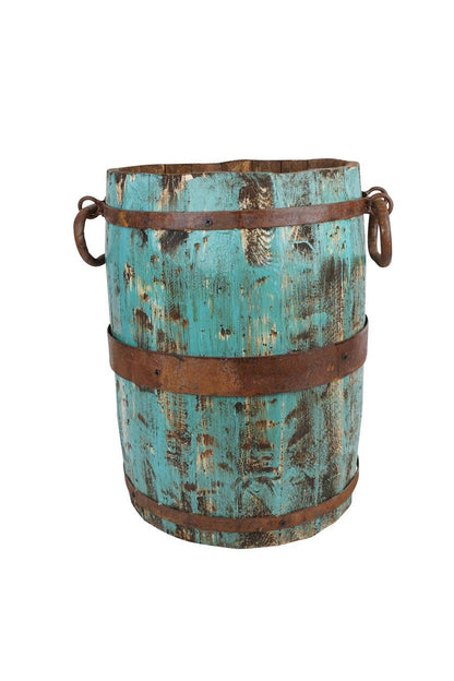 Rustic Trim Bucket-15W x 18H inches-Large-Handmade-Farmhouse: White