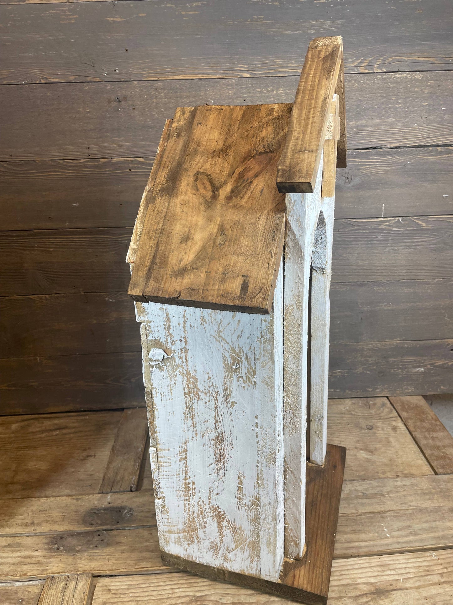 Carthage Wood Nicho-15x9x27 inches-Handmade-Display-NEW: Antiqued White