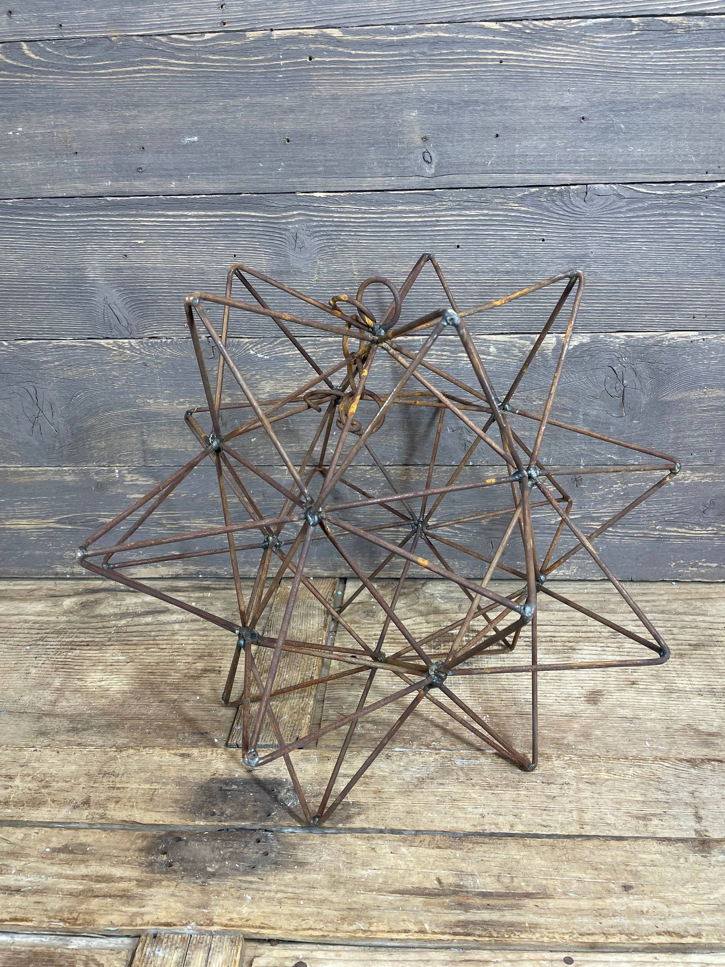 Rusty Farmhouse Iron Hanging Star-Primitive-Three Sizes-NEW: Medium-14 inch