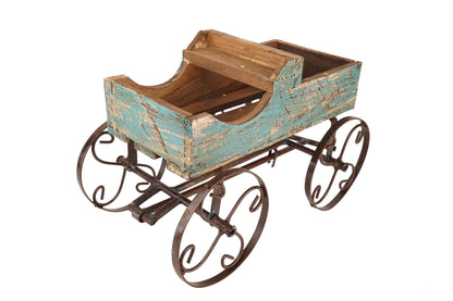 Rustic Wooden Wagon-Garden Planter-4 Colors-BIG Sale: White