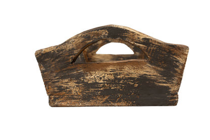 Kerrville Farmhouse Wood Tray W/ Handles-9x20x7 inches-NEW: Gray