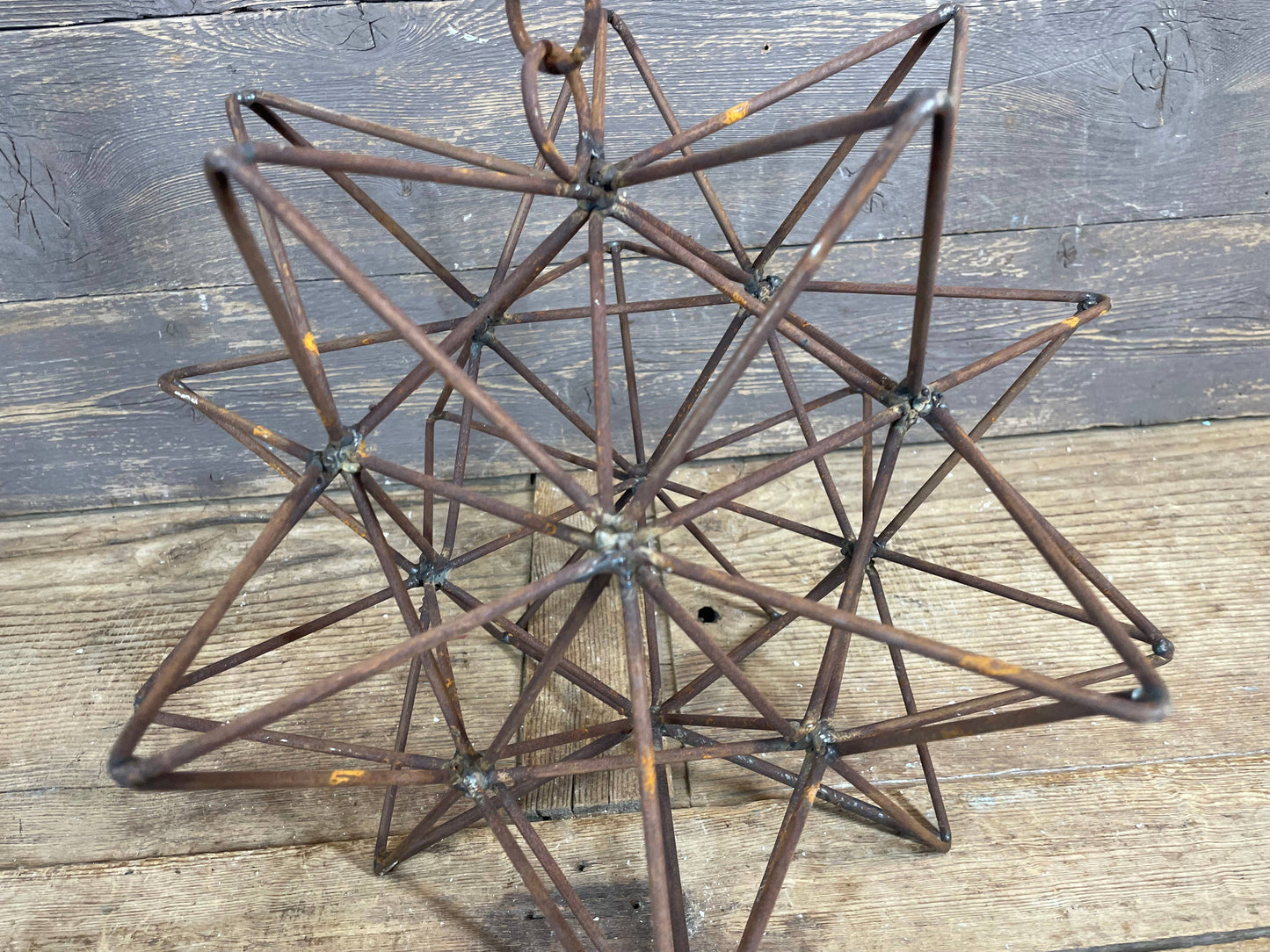 Rusty Farmhouse Iron Hanging Star-Primitive-Three Sizes-NEW: Medium-14 inch