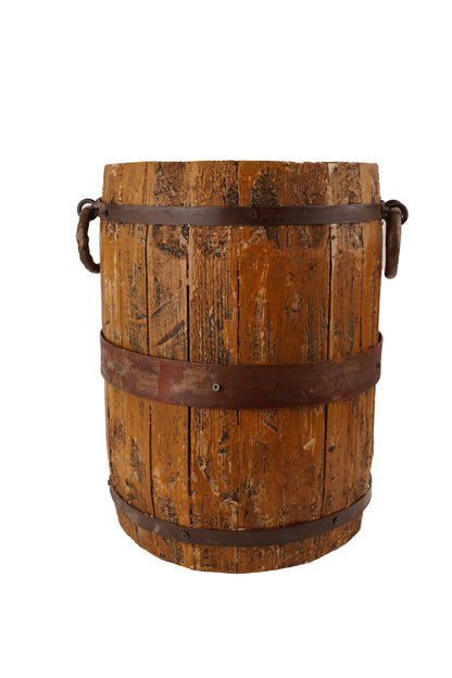 Rustic Trim Bucket-15W x 18H inches-Large-Handmade-Farmhouse: White
