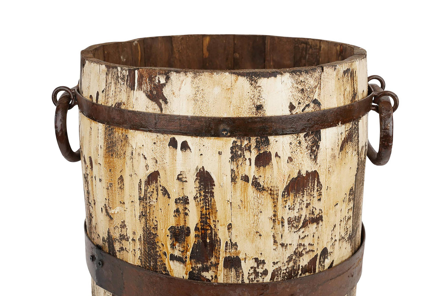 Rustic Trim Bucket-15W x 18H inches-Large-Handmade-Farmhouse: White