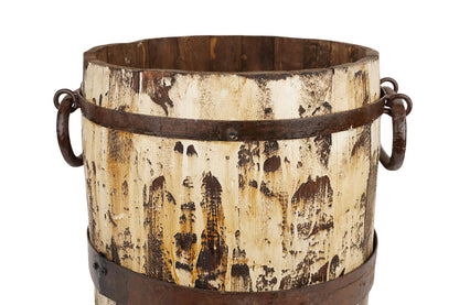 Rustic Trim Bucket-15W x 18H inches-Large-Handmade-Farmhouse: White