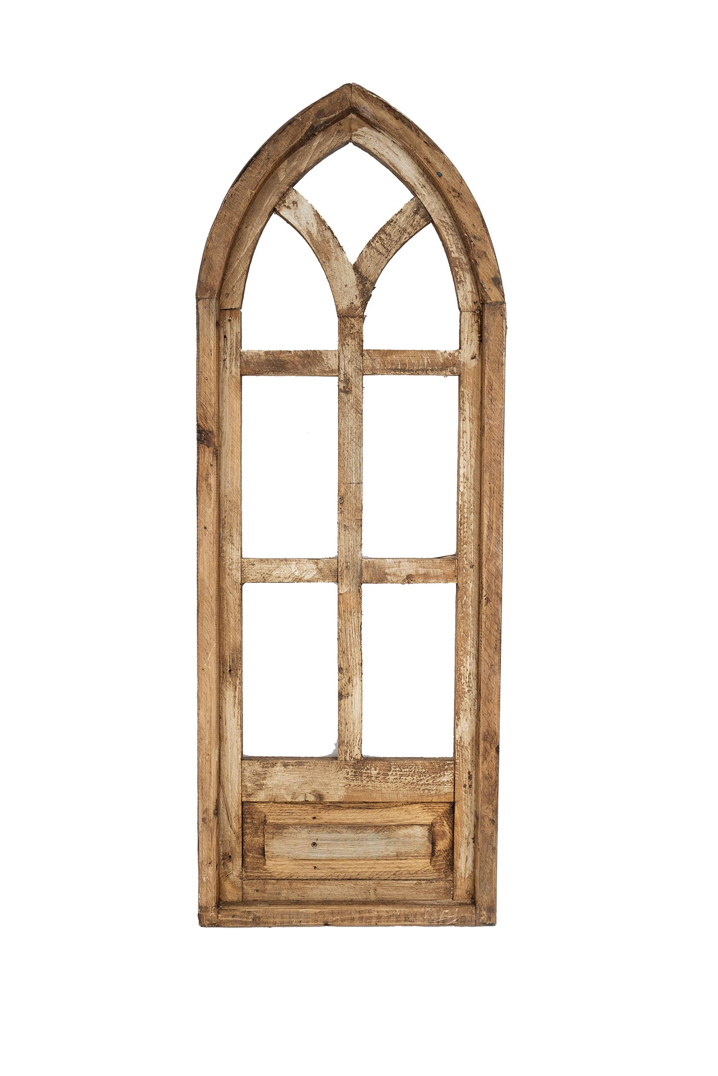 Holly Hills Architectural Windows-Set 3-Antiqued White-NEW