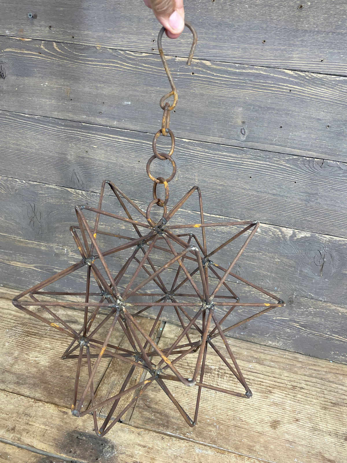 Rusty Farmhouse Iron Hanging Star-Primitive-Three Sizes-NEW: Small-10 inch