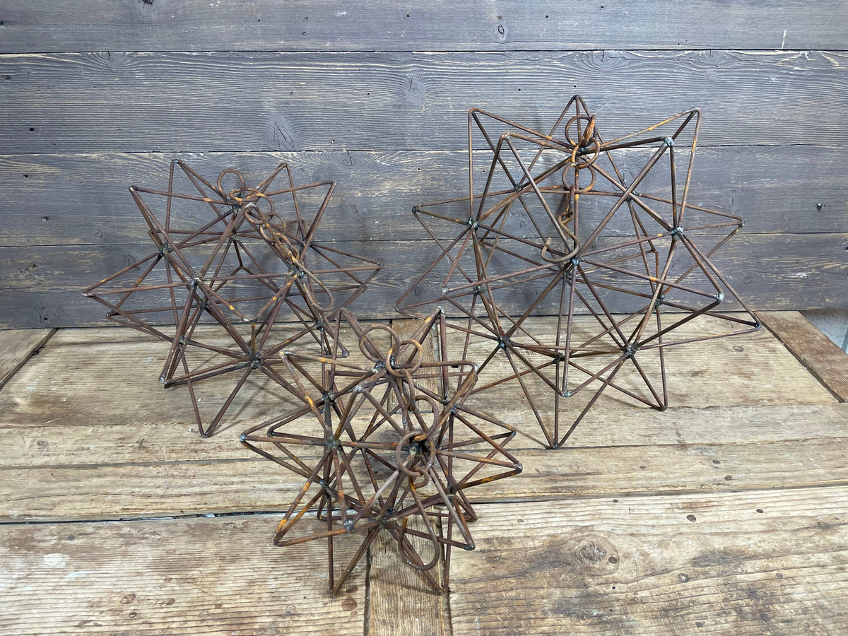 Rusty Farmhouse Iron Hanging Star-Primitive-Three Sizes-NEW: Small-10 inch