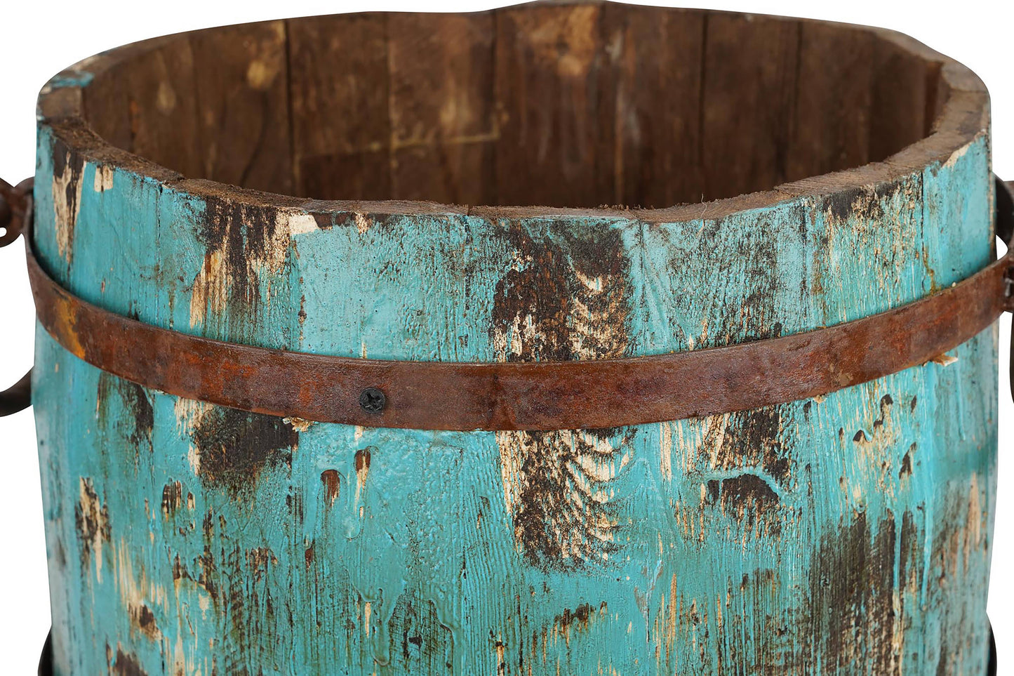 Rustic Trim Bucket-15W x 18H inches-Large-Handmade-Farmhouse: White