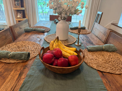Rustic Teak Bowl with Handles - 12" Diameter