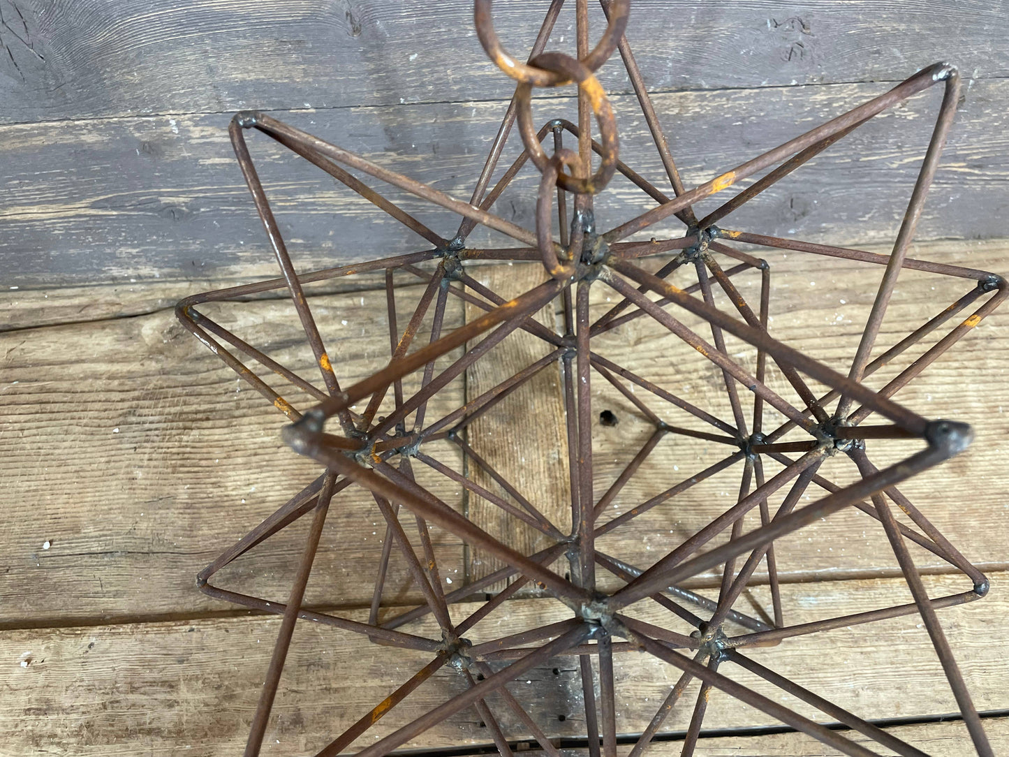 Rusty Farmhouse Iron Hanging Star-Primitive-Three Sizes-NEW: Medium-14 inch