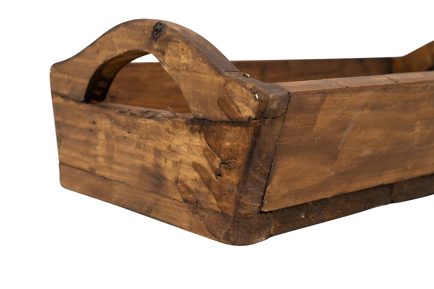 Kerrville Farmhouse Wood Tray W/ Handles-9x20x7 inches-NEW: Gray