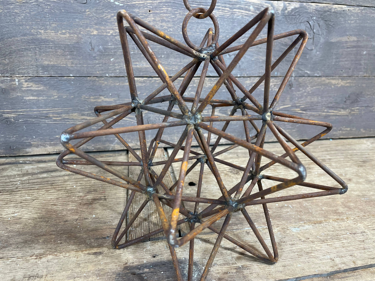 Rusty Farmhouse Iron Hanging Star-Primitive-Three Sizes-NEW: Small-10 inch