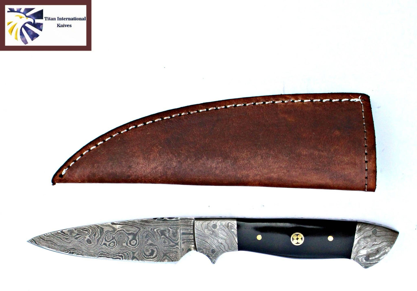 TD-005 Damascus Steel full tang dyed Bone grip handle