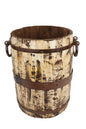 Rustic Trim Bucket-15W x 18H inches-Large-Handmade-Farmhouse: White