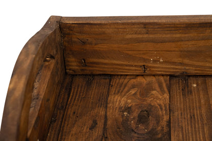 Kerrville Farmhouse Wood Tray W/ Handles-9x20x7 inches-NEW: Gray