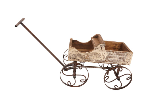 Rustic Wooden Wagon-Garden Planter-4 Colors-BIG Sale: White