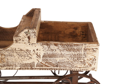 Rustic Wooden Wagon-Garden Planter-4 Colors-BIG Sale: White