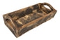 Kerrville Farmhouse Wood Tray W/ Handles-9x20x7 inches-NEW: Gray