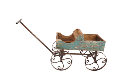 Rustic Wooden Wagon-Garden Planter-4 Colors-BIG Sale: White