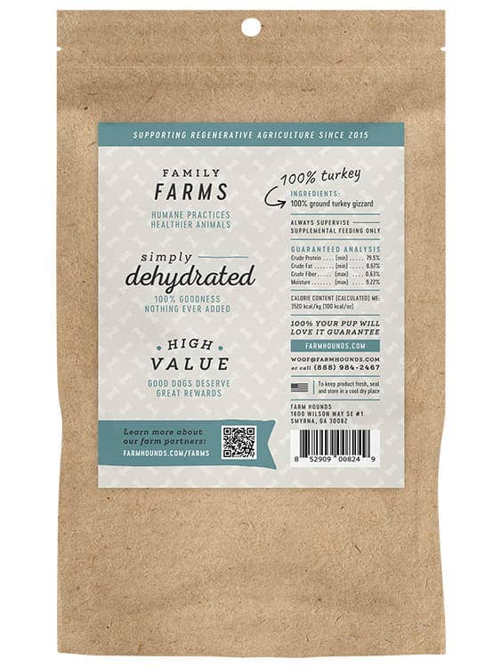 Turkey Gizzard Trainer Treats - All-Natural - 4oz