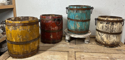 Small Rustic Trim Bucket-13.5 x 13 in-Farmhouse-Small Bucket: White