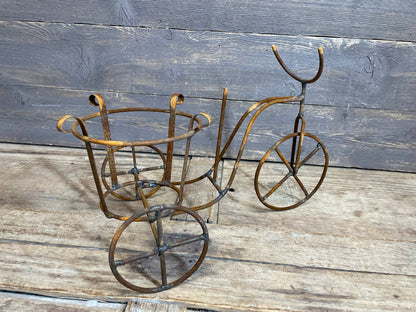 Bicycle Garden Iron Basket Planter-15x9x10-Rusty Chic