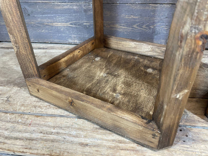 Pinnacle Farmhouse Wood Lantern-Set of 2-Rustic-Brown