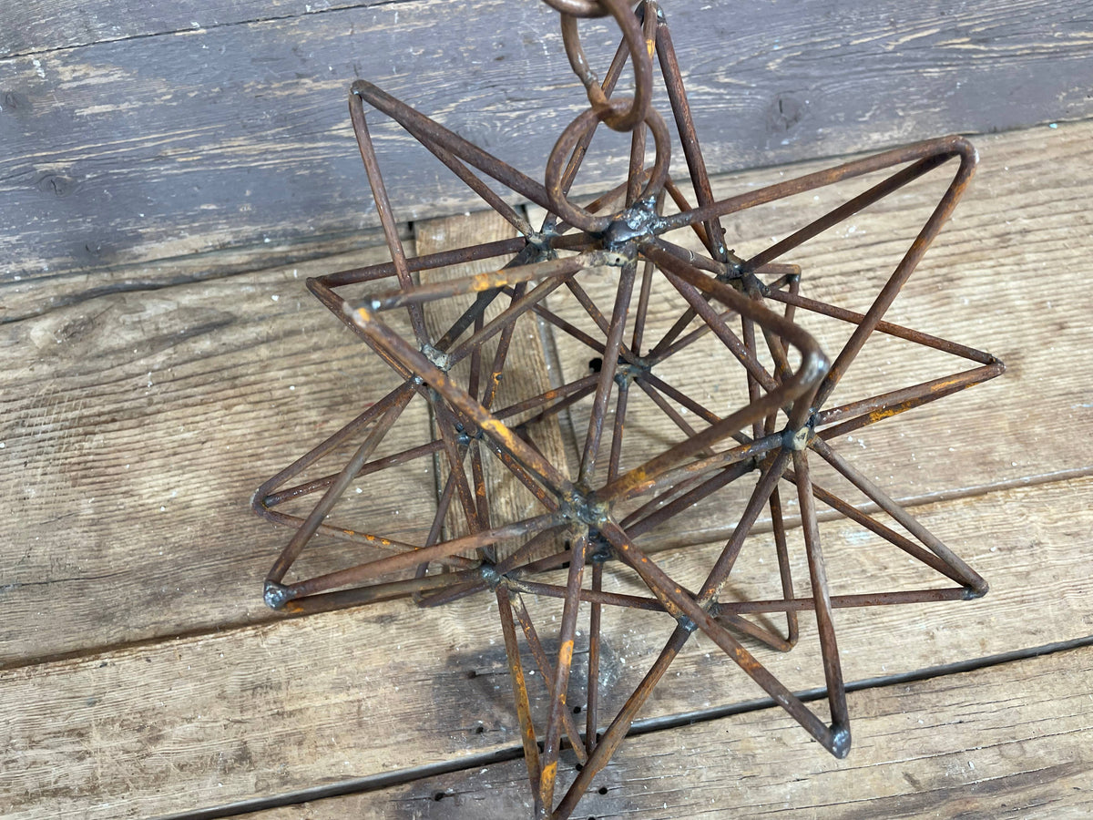 Rusty Farmhouse Iron Hanging Star-Primitive-Three Sizes-NEW: Small-10 inch