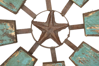 Rustic Decorative Windmill-Star-Home Wall Decor-19 inches: Antiqued White