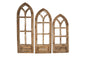 Holly Hills Architectural Windows-Set 3-Antiqued White-NEW
