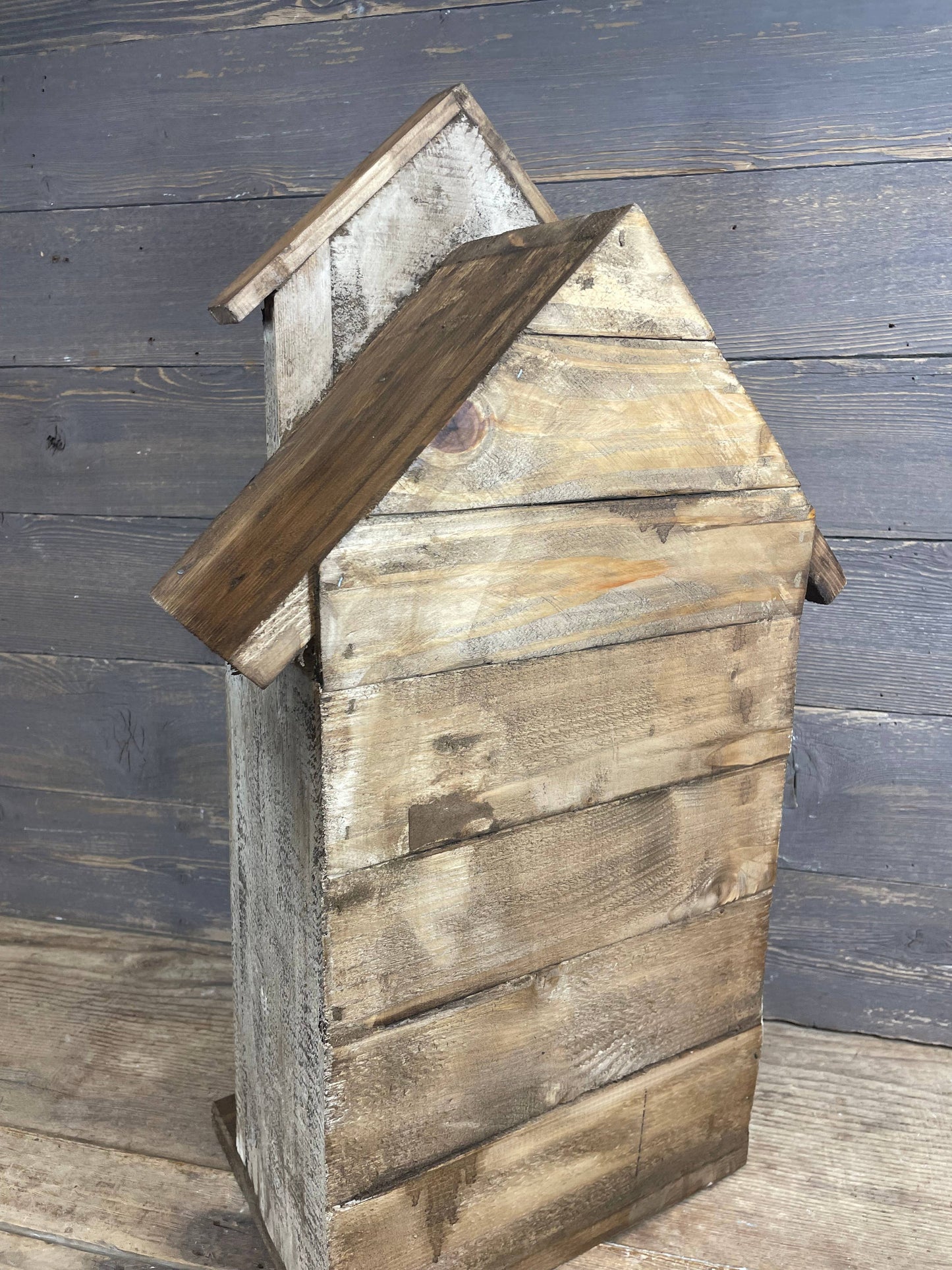 Carthage Wood Nicho-15x9x27 inches-Handmade-Display-NEW: Antiqued White