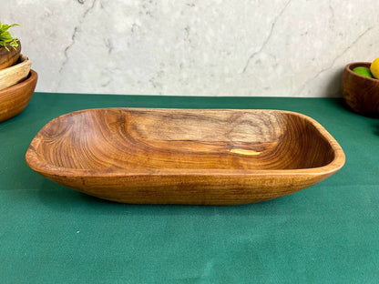 Salvaged Teak Root Oval Rustic Bowls - Hand Carved - Medium