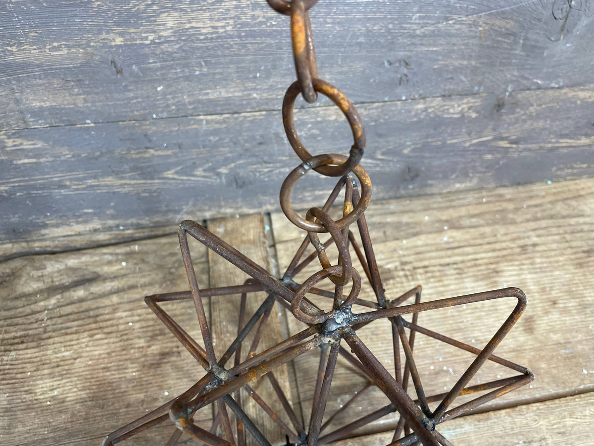 Rusty Farmhouse Iron Hanging Star-Primitive-Three Sizes-NEW: Small-10 inch