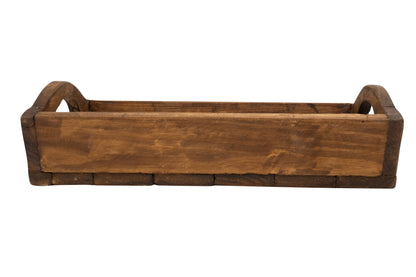 Kerrville Farmhouse Wood Tray W/ Handles-9x20x7 inches-NEW: Gray