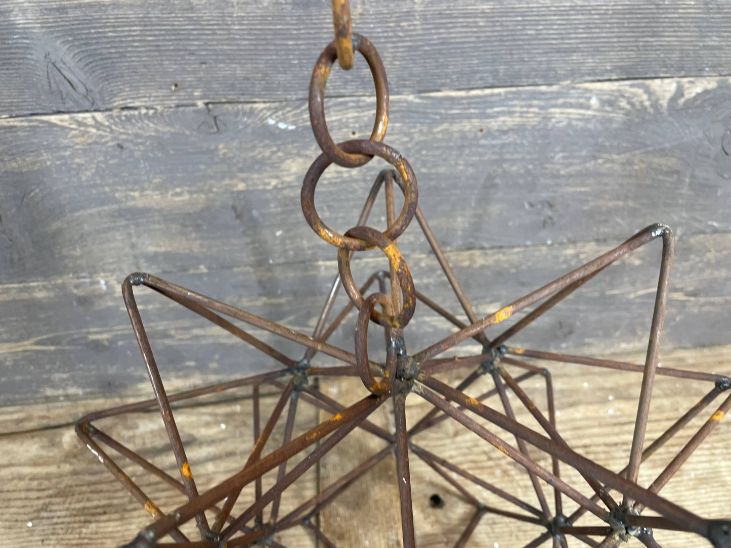 Rusty Farmhouse Iron Hanging Star-Primitive-Three Sizes-NEW: Medium-14 inch