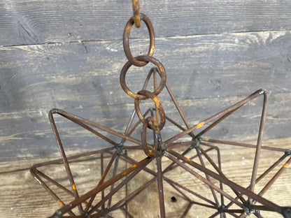 Rusty Farmhouse Iron Hanging Star-Primitive-Three Sizes-NEW: Medium-14 inch