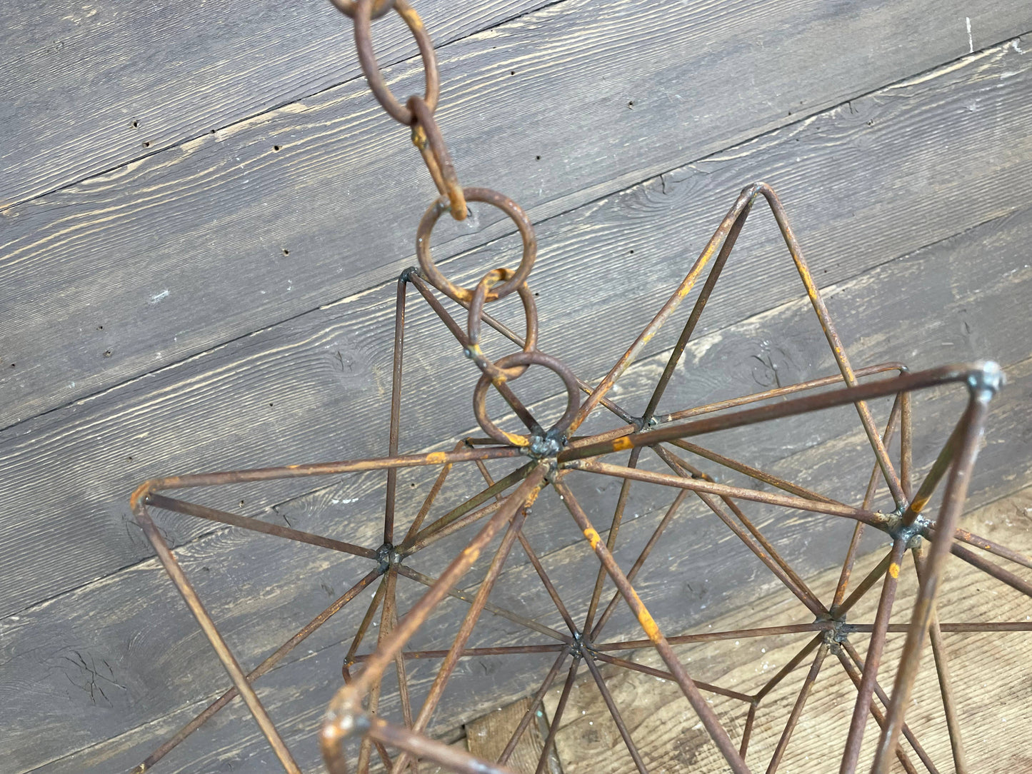 Rusty Farmhouse Iron Hanging Star-Primitive-Three Sizes-NEW: Medium-14 inch