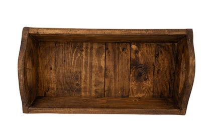 Kerrville Farmhouse Wood Tray W/ Handles-9x20x7 inches-NEW: Gray