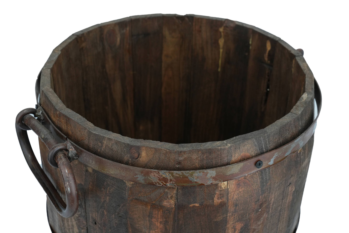 Rustic Trim Bucket-15W x 18H inches-Large-Farmhouse-Waxed