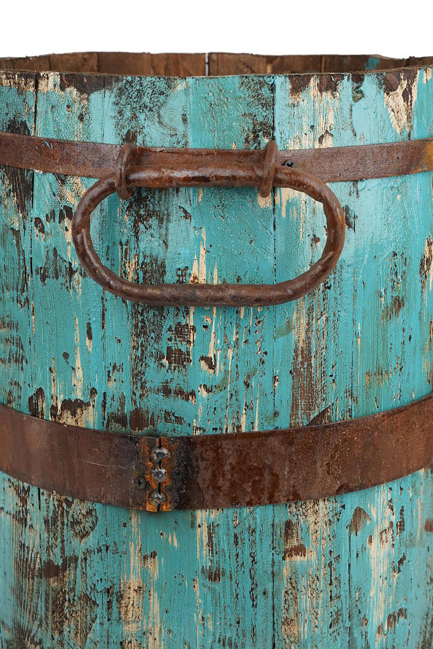 Rustic Trim Bucket-15W x 18H inches-Large-Handmade-Farmhouse: White